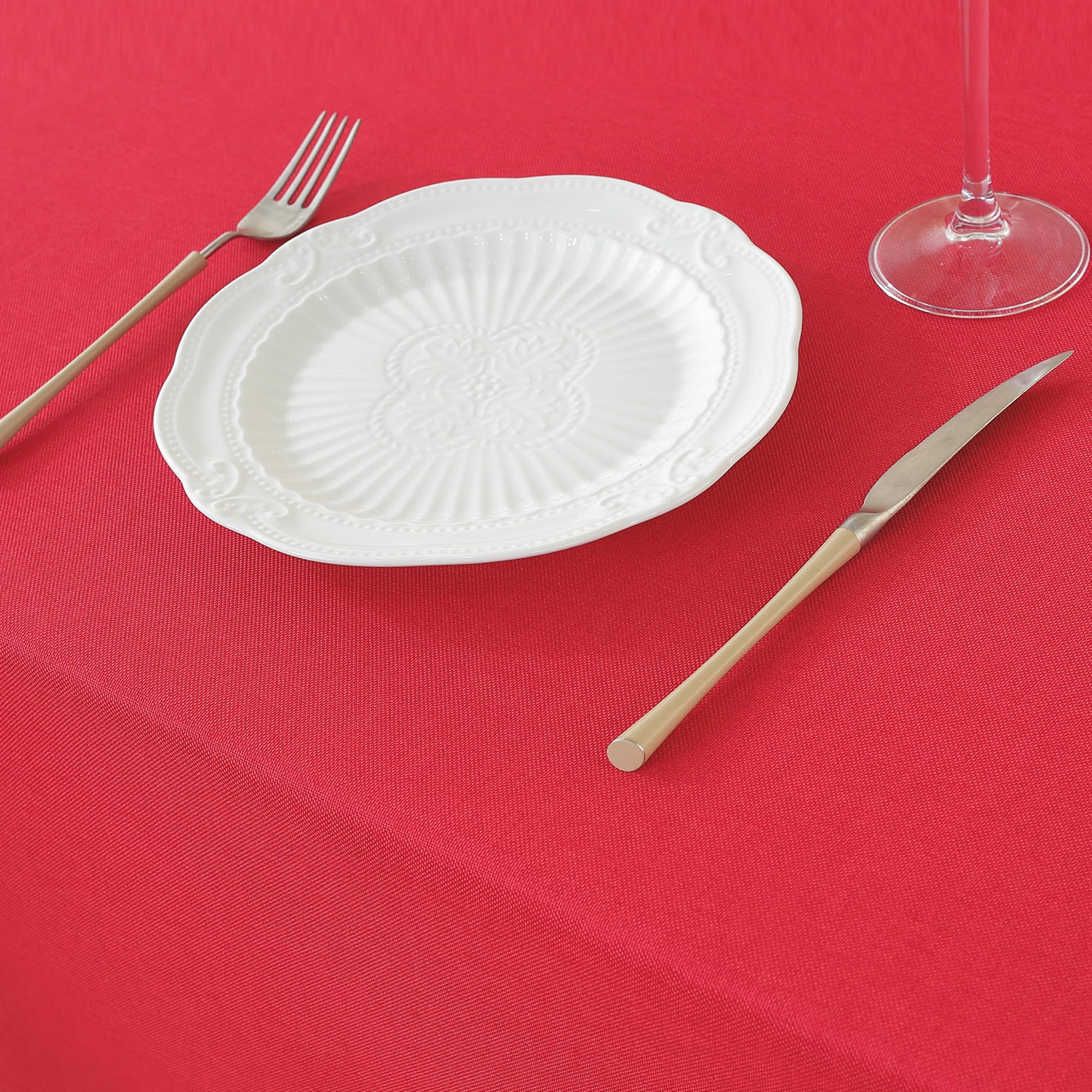 Mantel JIALE estilo lino suave rojo para mesa elegante