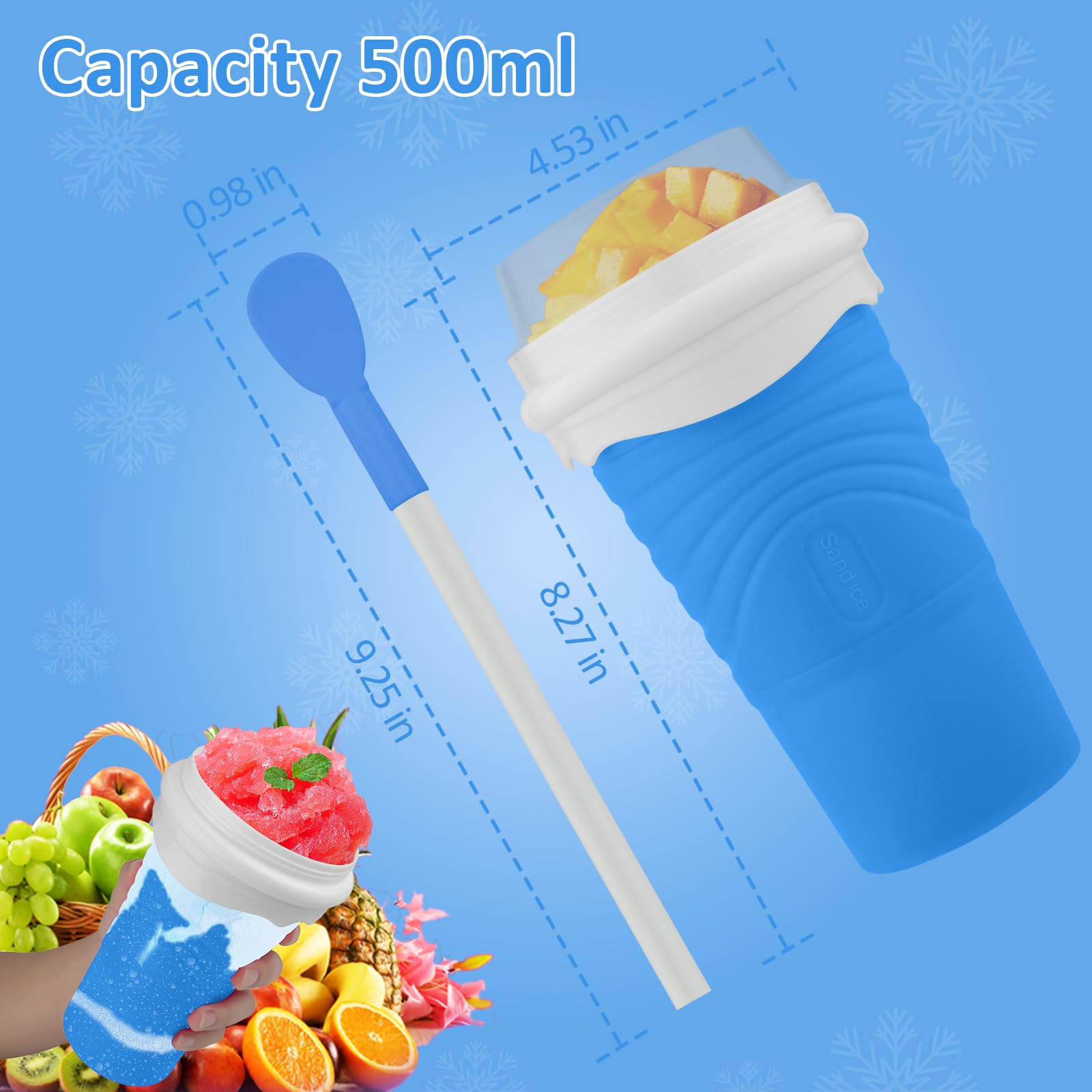 Copa Jairuty Granizado con pala integrada para comer y beber.
