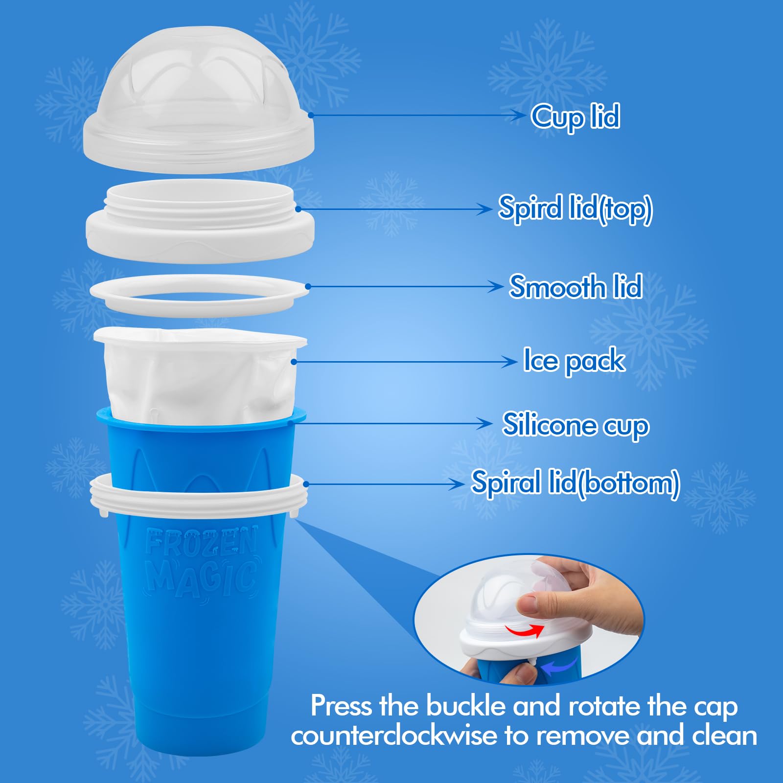 Jairuty vaso para granizados, diseño 2 en 1 cuchara y pajilla.