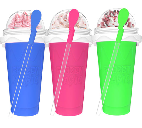 Jairuty vaso para granizados rosa, ideal para refrescos caseros.