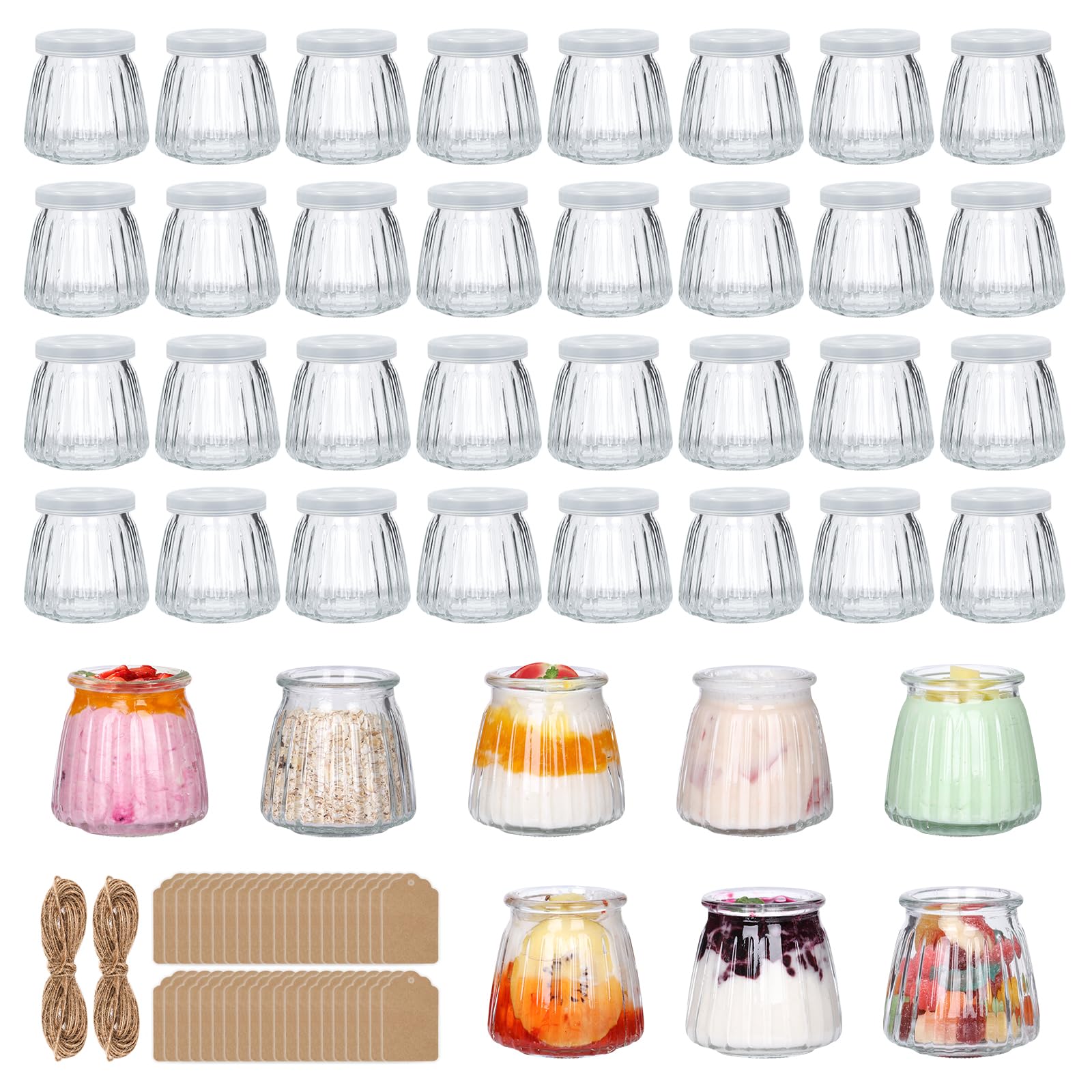 Jaisie.W frascos de vidrio 4 oz con tapas y etiquetas, ideales para regalos