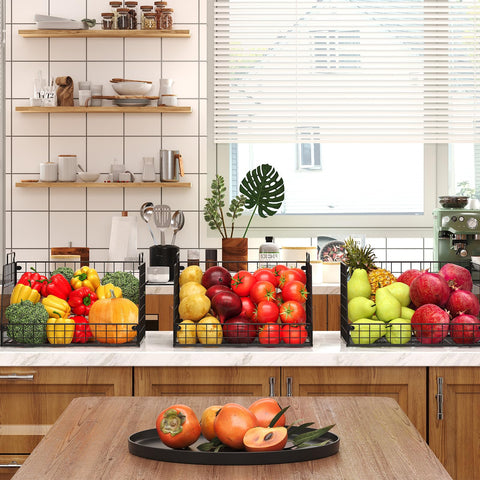 Jakyitvi cestas almacenamiento grandes para cocina, ideales para verduras y frutas.