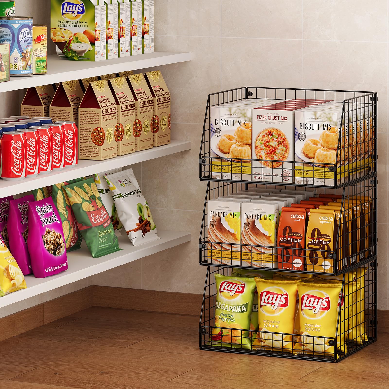 Jakyitvi cestas para frutas y verduras que facilitan la toma y visualización.