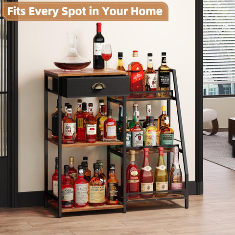 Superficie superior para mezclar bebidas y exhibir vasos.