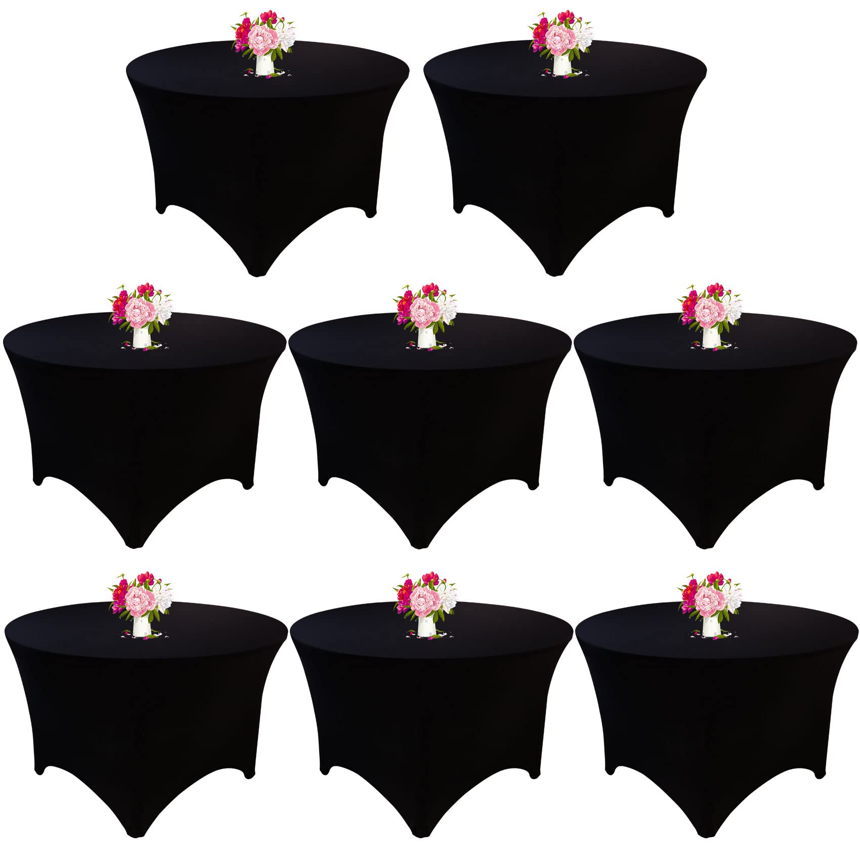 Funda redonda JALANCY de espandex 60 pulgadas, ocho paquetes para eventos.