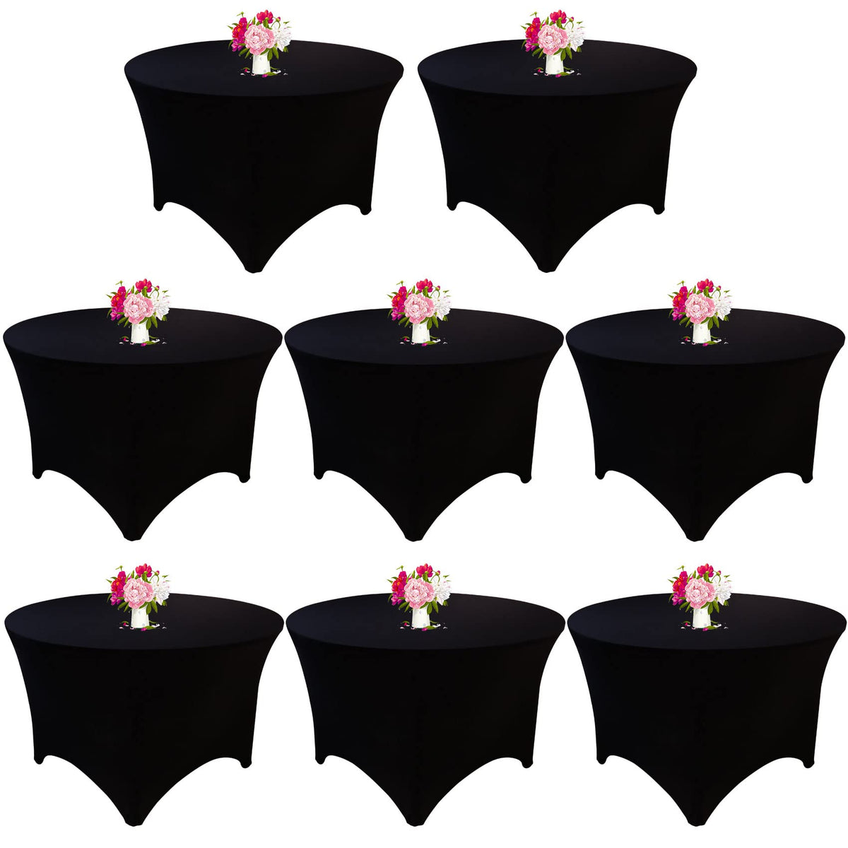 Funda redonda JALANCY de espandex 60 pulgadas, ocho paquetes para eventos.