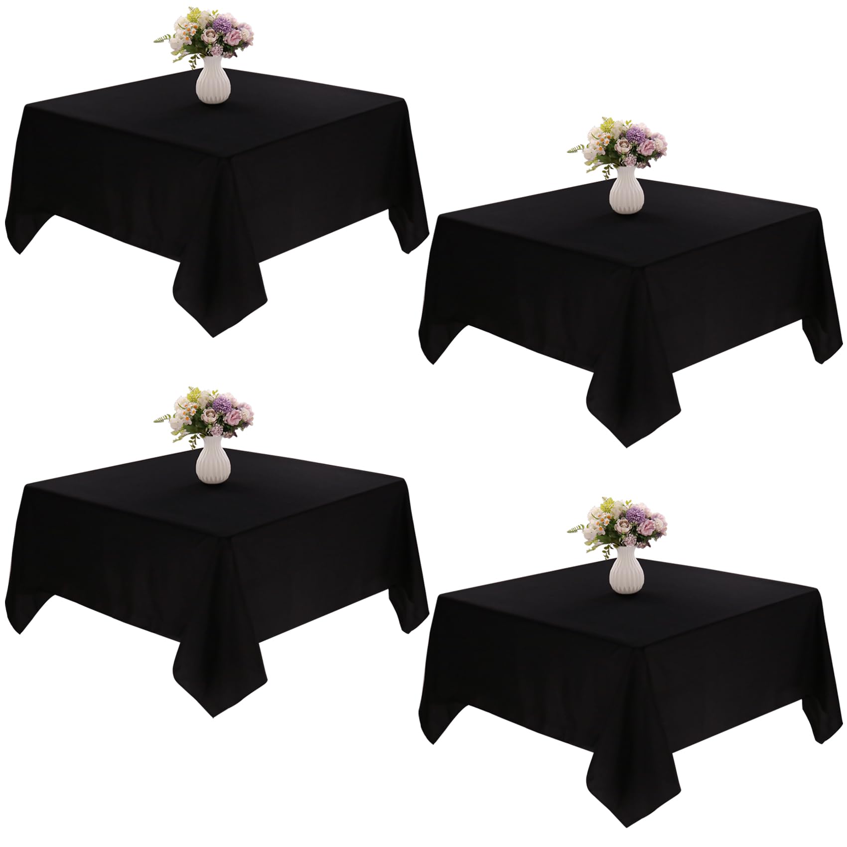 JALANCY mantel cuadrado negro 52x52, paquete de 4 para eventos y mesas.