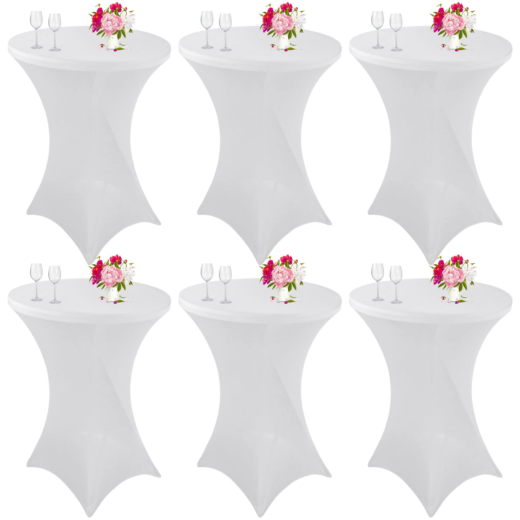 Mantel espandex JALANCY para cócteles, ajuste perfecto en mesa 32x43 blanco.