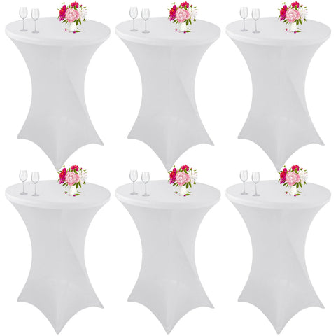 Mantel espandex JALANCY para cócteles, ajuste perfecto en mesa 32x43 blanco.