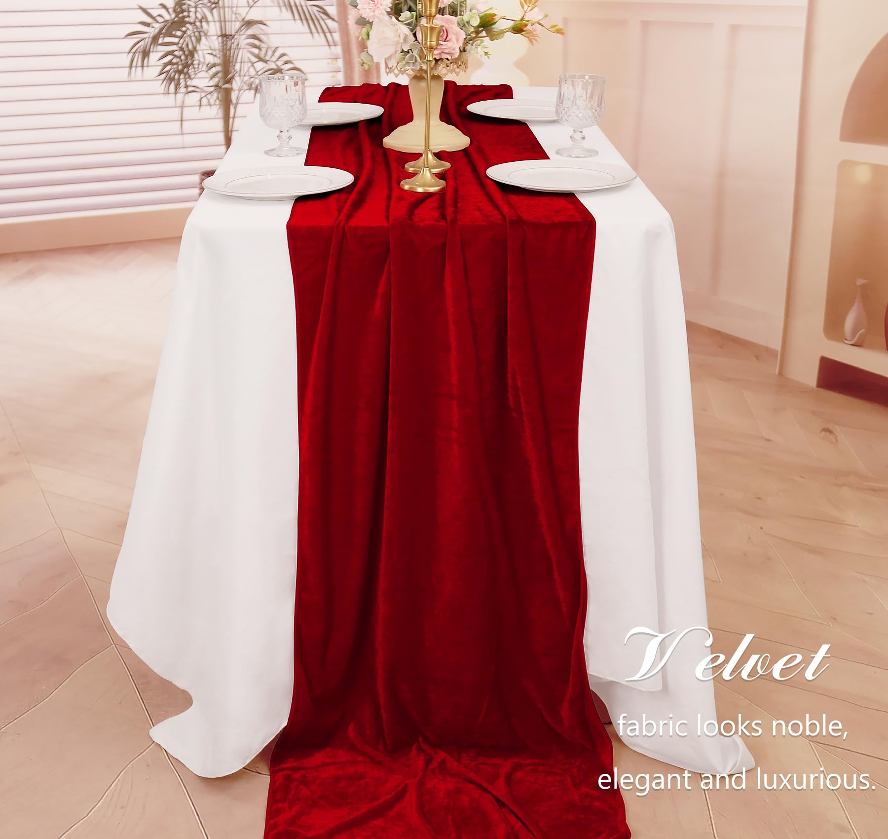 Mantel de terciopelo JALANCY, uso navideño o de boda, elegante.