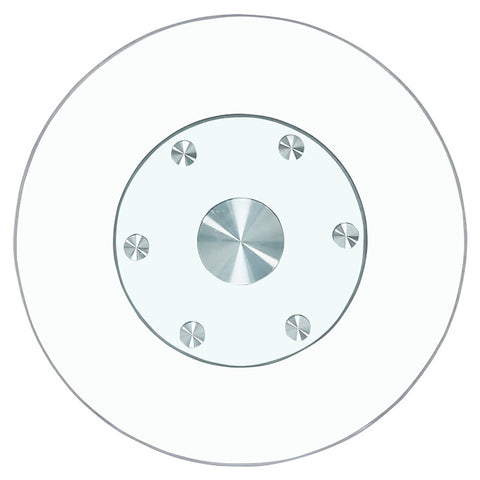 Jalidun Lazy Susan 30 pulgadas, superficie de vidrio clara para servir aperitivos.