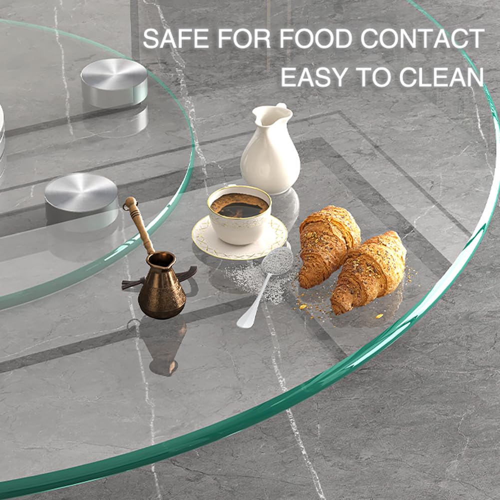 Jalidun Lazy Susan con vidrio templado, superficie resistente y fácil de limpiar.