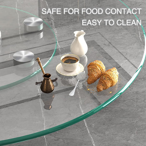Jalidun Lazy Susan con vidrio templado, superficie resistente y fácil de limpiar.