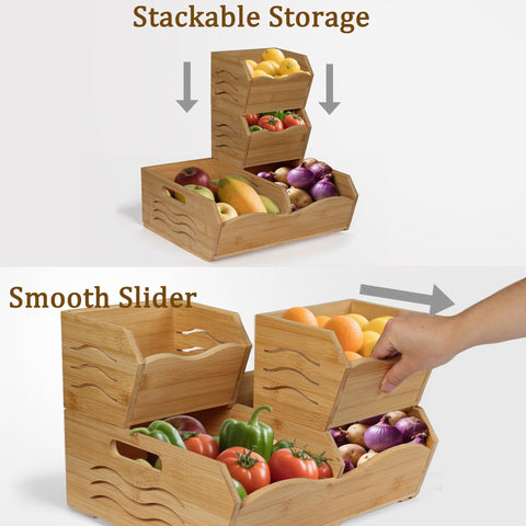 Jamege conjunto multiusos en bambú para despensa y cocina.