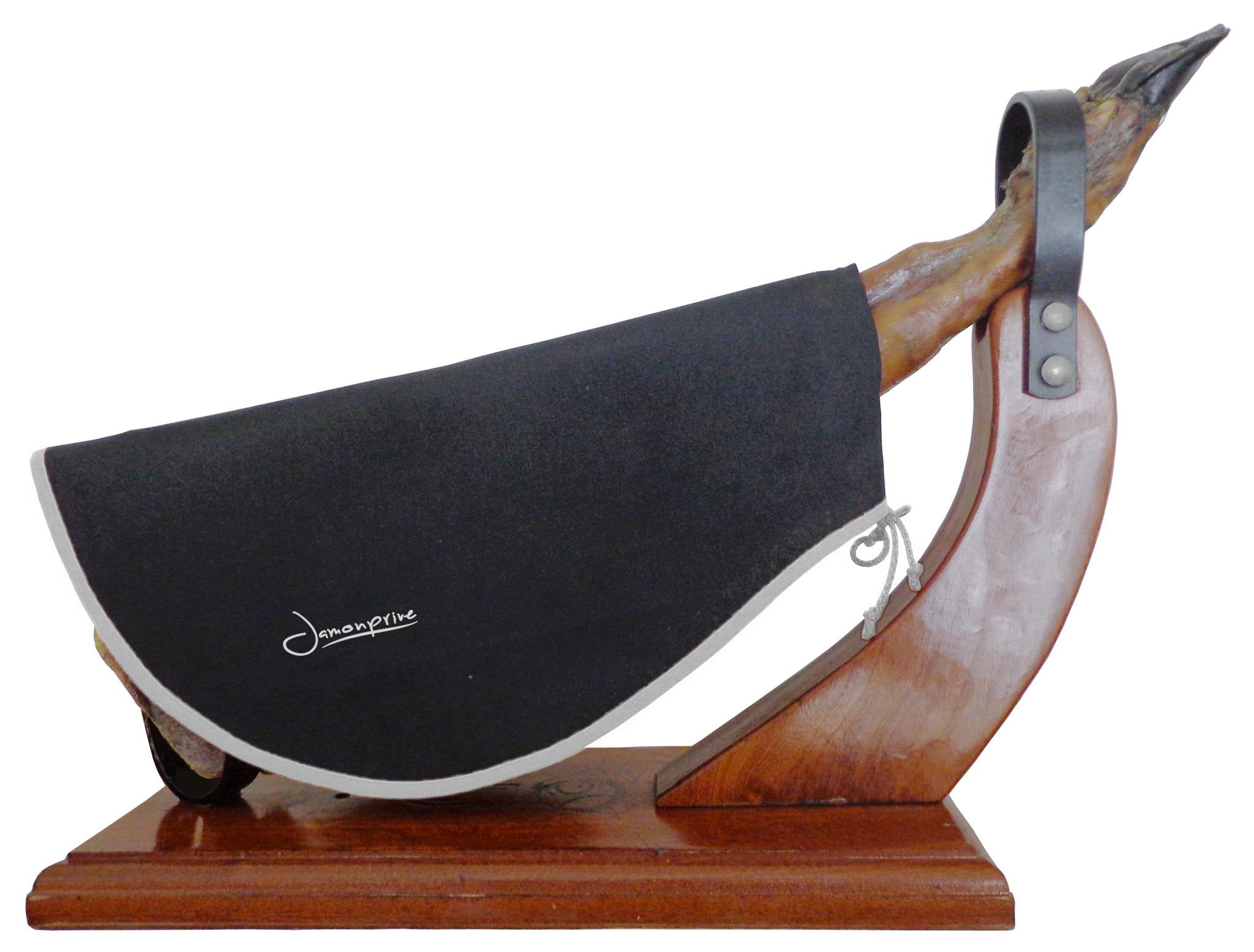 Jamonprive funda para jamón negro frontal: protege y presenta con estilo.