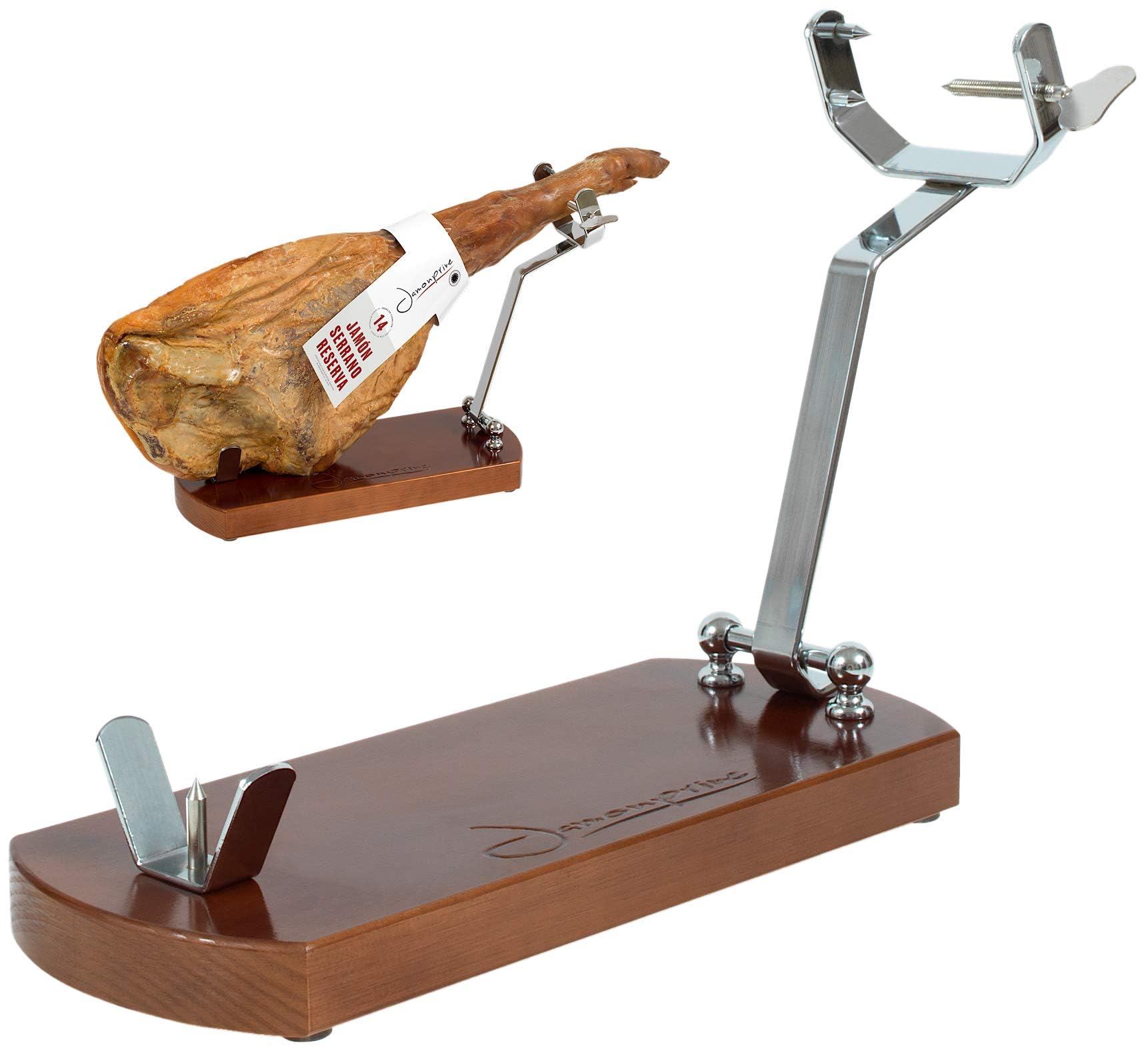Jamónprive soporte plegable: estabilidad al cortar jamón.