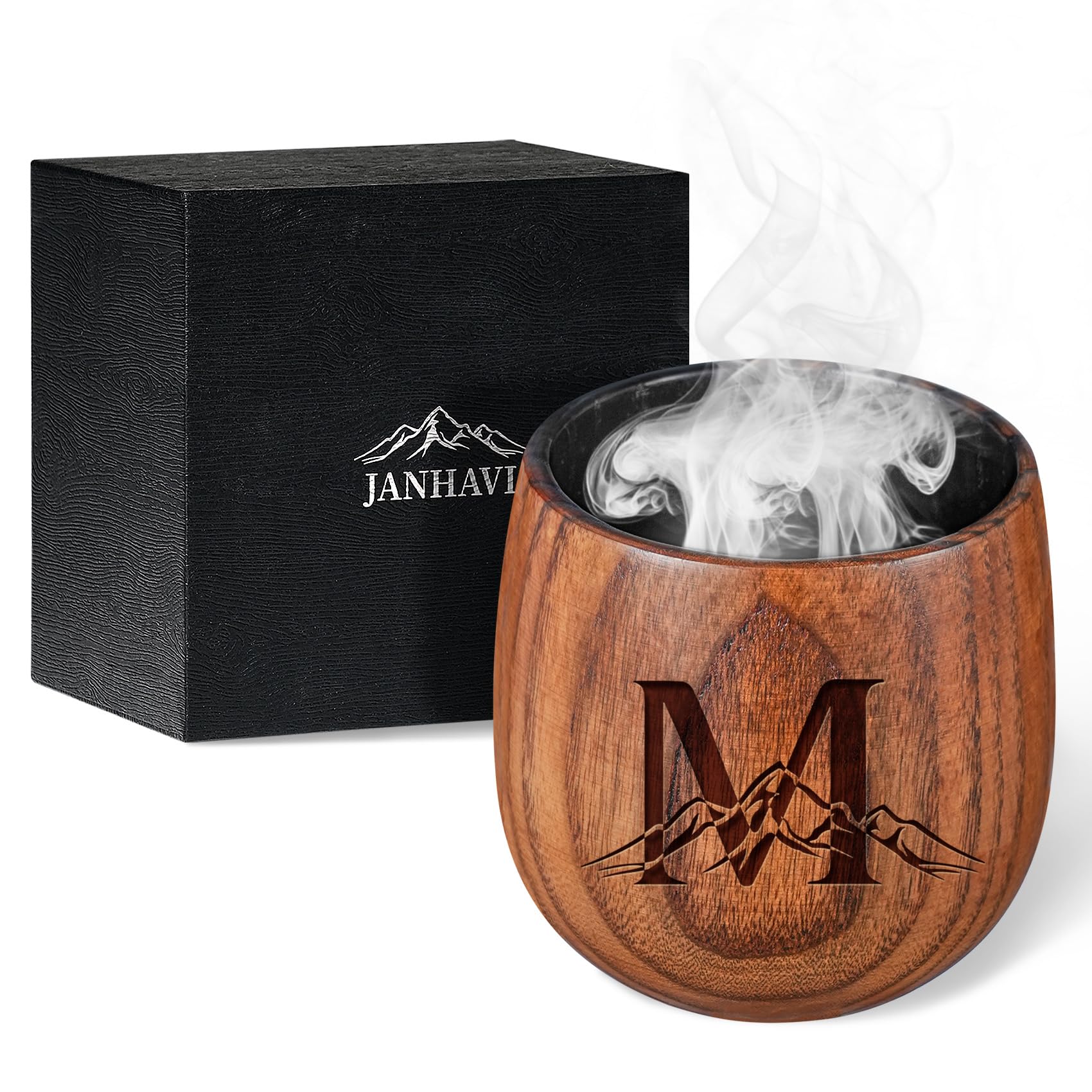 Vaso whisky Janhavi con iniciales grabadas, regalo personalizado y sofisticado.