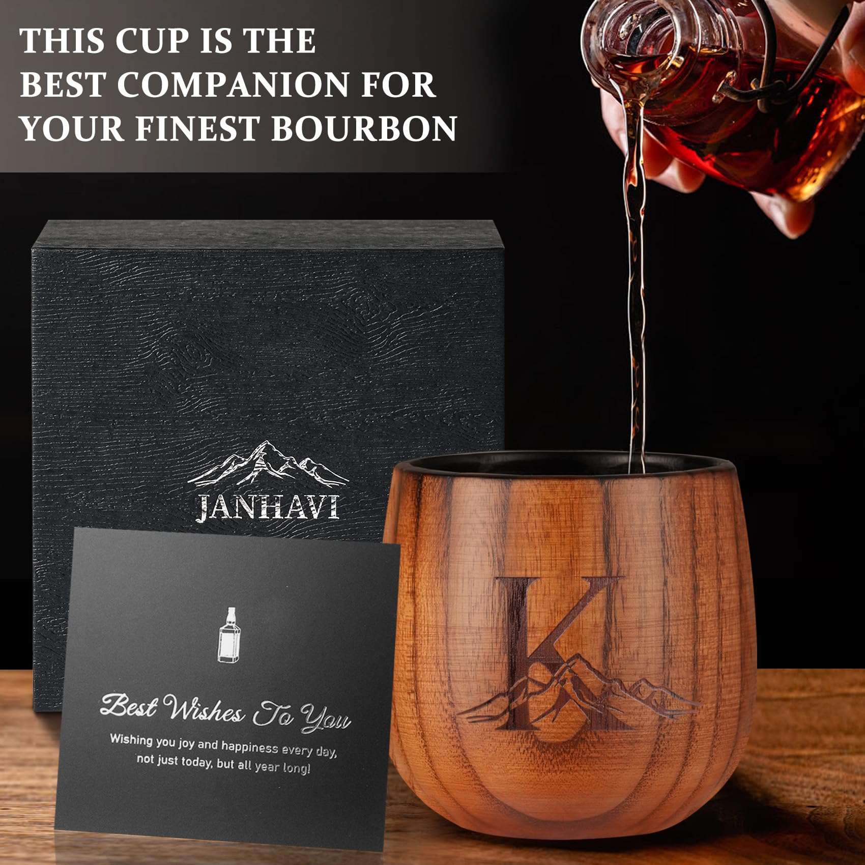 Vaso personalizado Janhavi, ideal para regalos de cumpleaños o bodas.