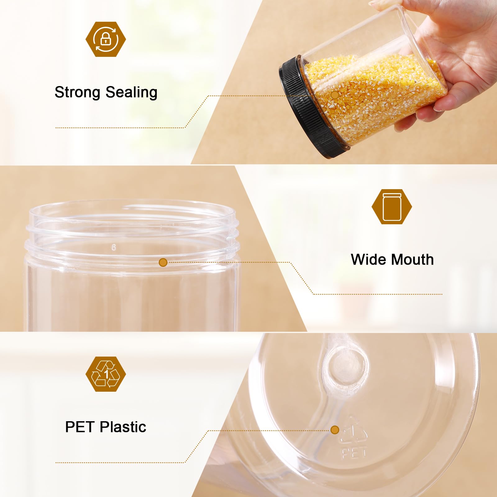 Janisfirst frasco para almacenar alimentos secos y snacks diarios.