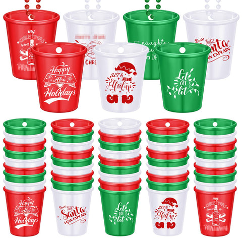 Janmercy collar de chupitos navideños muestra el conjunto de 21 piezas para fiestas.