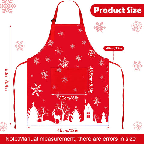 Delantal Janmercy para niños, copos de nieve, protege la ropa al cocinar.
