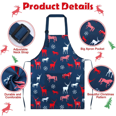 Delantal Janmercy para niños con papa noel, divertido diseño navideño para cocinar.