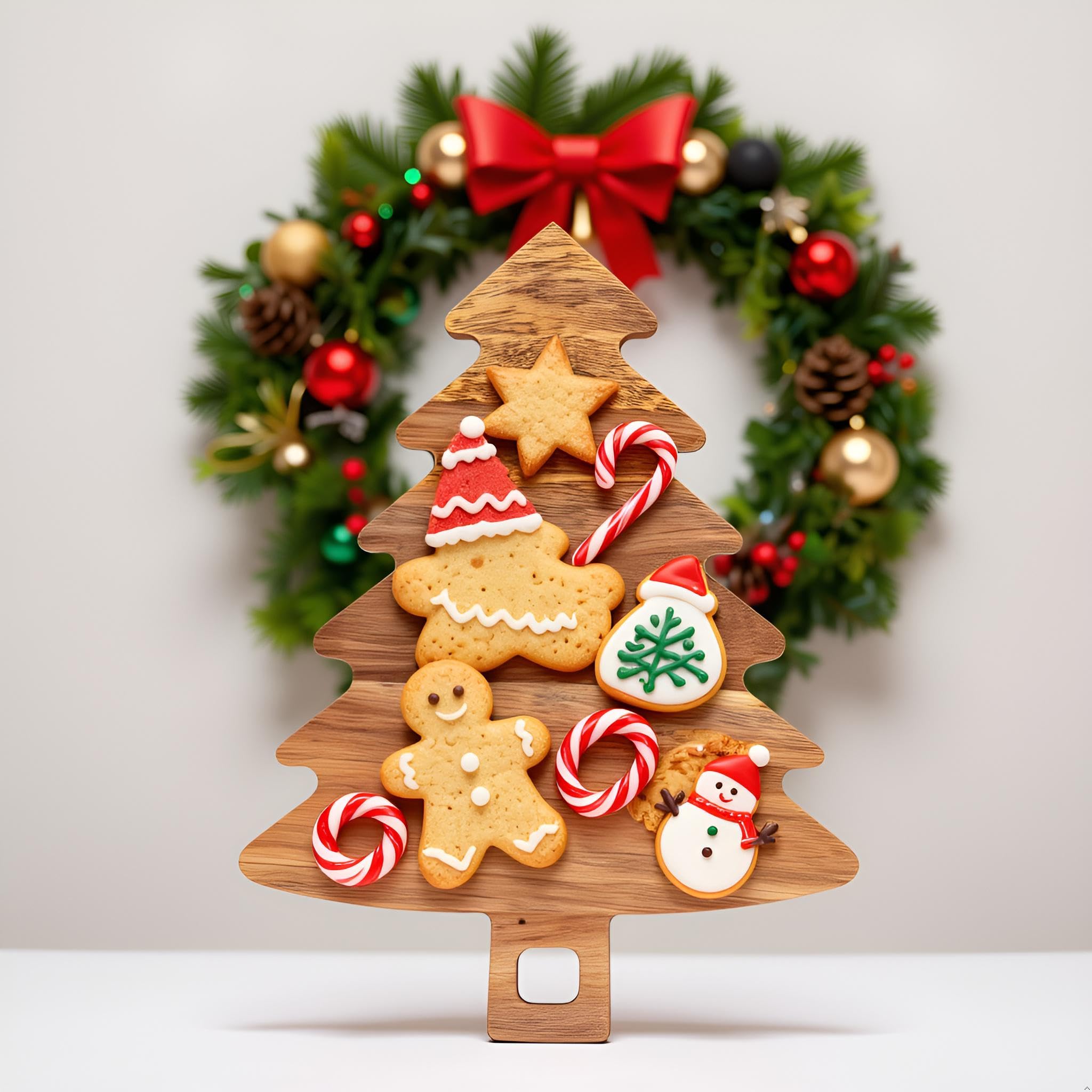JANSHU regalo navideño: bandeja árbol para servir bocadillos y dulces.