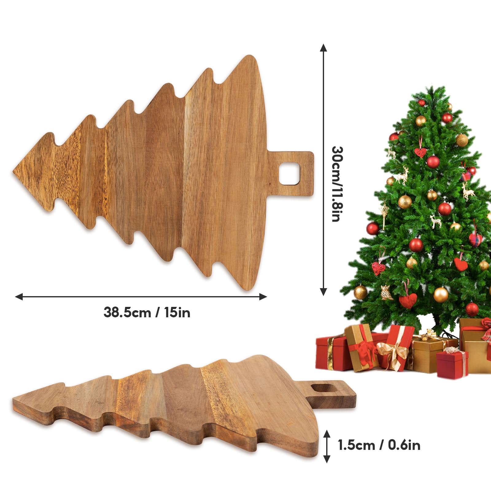 JANSHU tabla de quesos árbol navideño: diseño elegante para degustaciones.