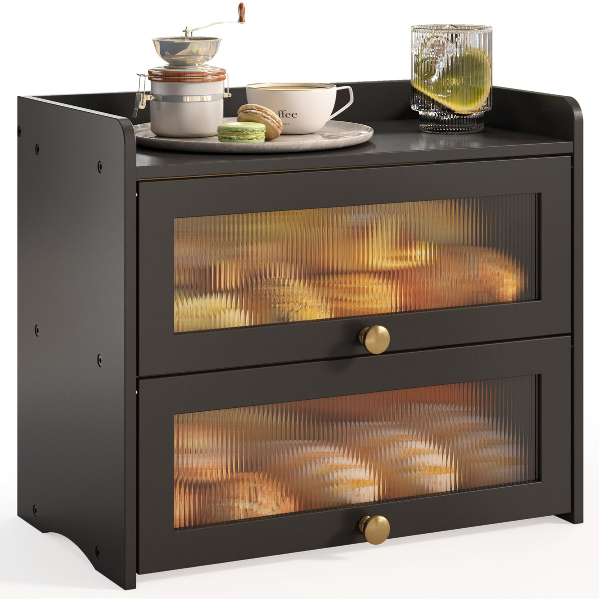 JANSNIMEN caja de pan grande con ventana, facilita ver y almacenar pan casero.