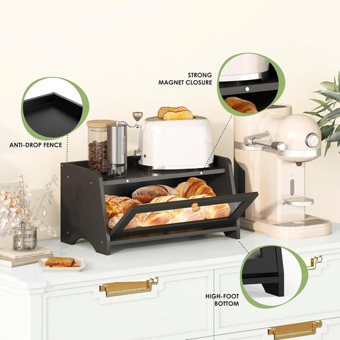 JANSNIMEN Panera para pan, bollos y frutas en la encimera.