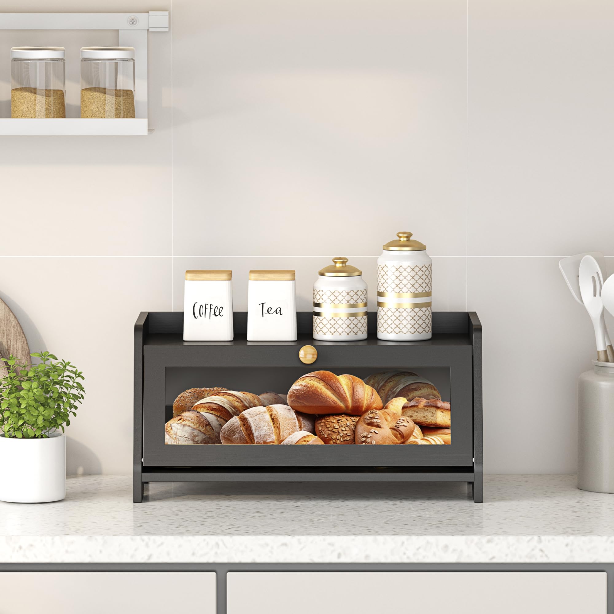 JANSNIMEN Panera de madera, diseño duradero y elegante.