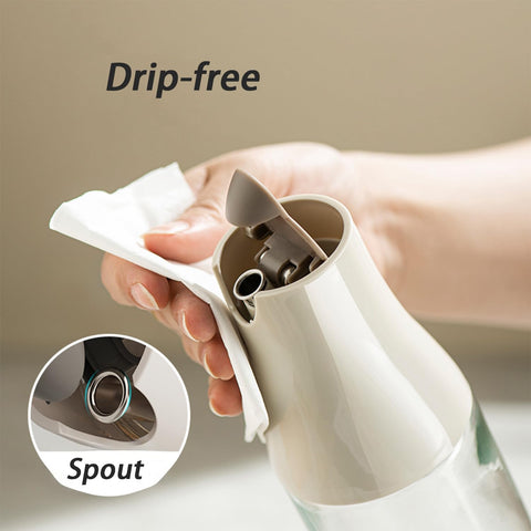 Dispensador JANSSE para salsa de soja de vidrio 500 ml con tapa abatible evita derrames