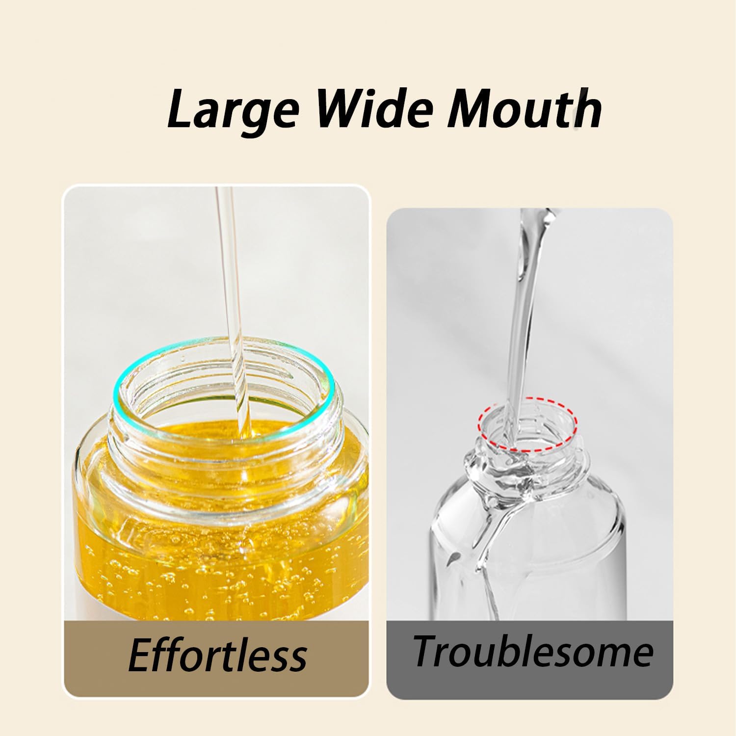 Dispensador JANSSE para vinagre de vidrio 500 ml, cuerpo transparente para ver el nivel