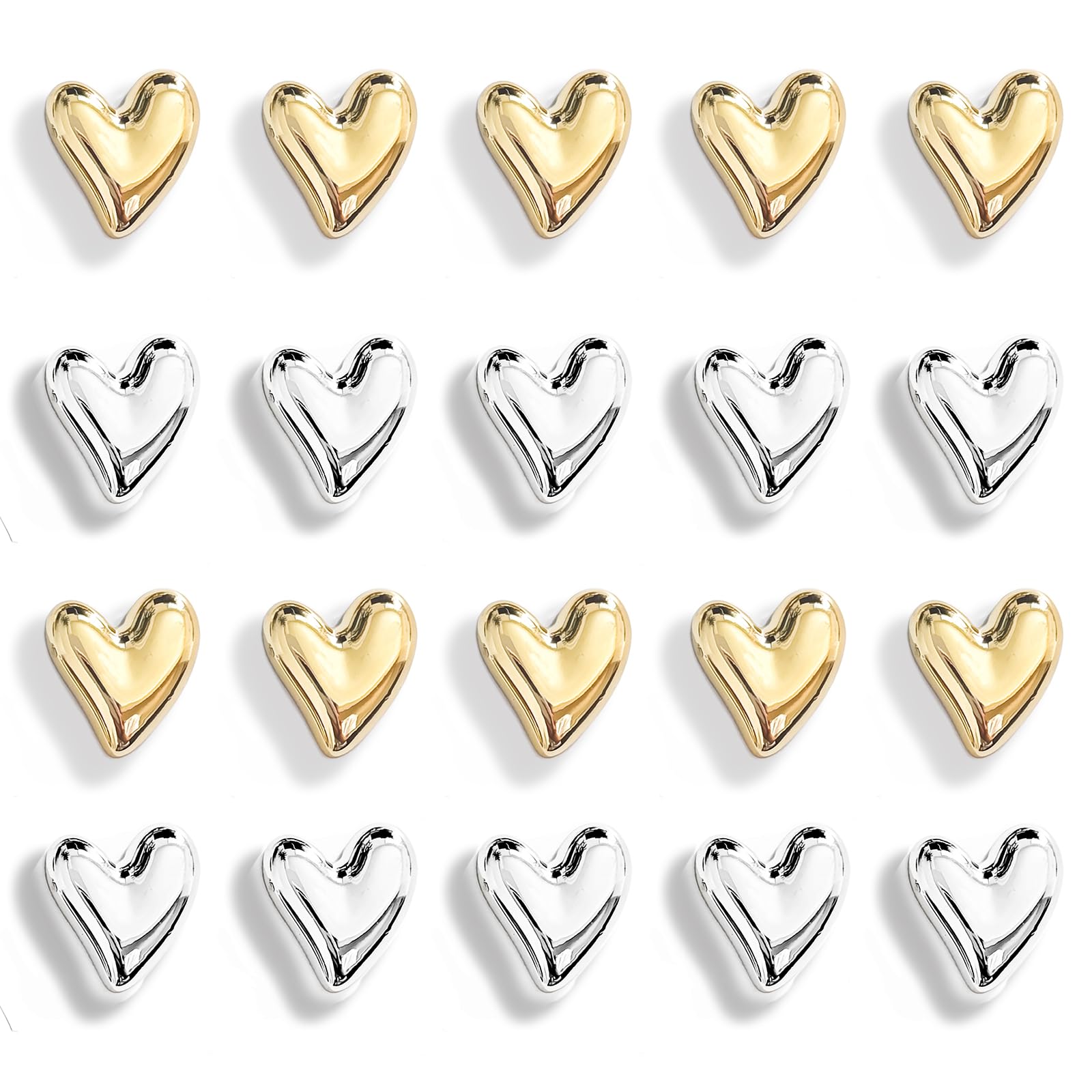 Imán Janvelle de corazón oro para sujetar fotos y notas en la nevera.