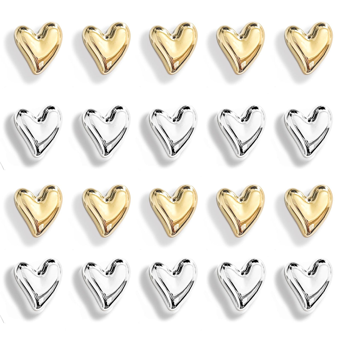 Imán Janvelle de corazón oro para sujetar fotos y notas en la nevera.