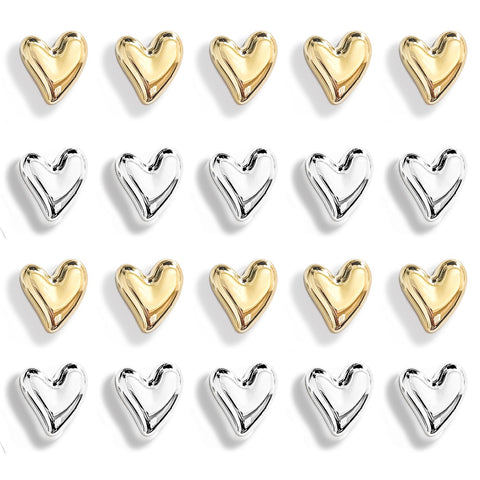 Imán Janvelle de corazón oro para sujetar fotos y notas en la nevera.
