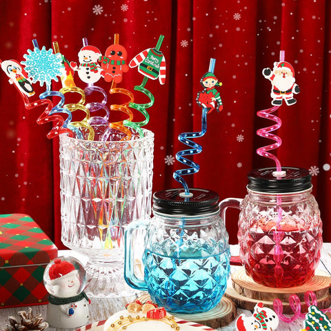 Pajitas JANYUN con diseño arbol de Navidad, complemento ideal para fiestas