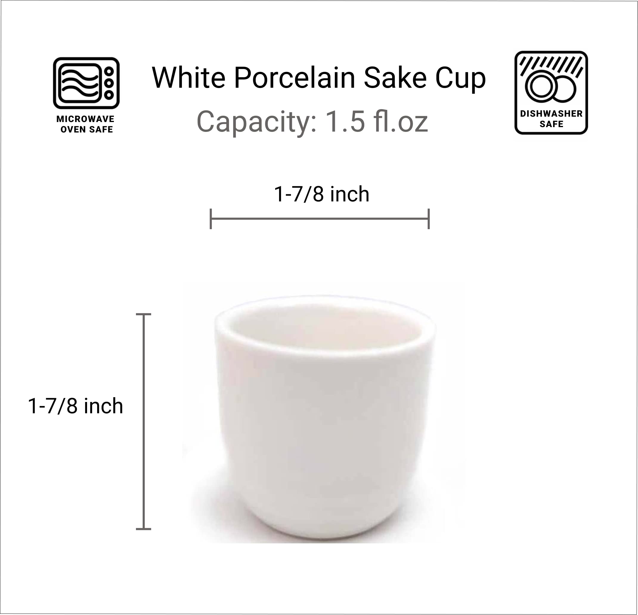 JapanBargain: detalle de porcelana blanca, diseño elegante para té y sake.