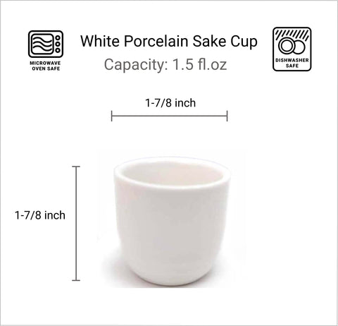 JapanBargain: detalle de porcelana blanca, diseño elegante para té y sake.