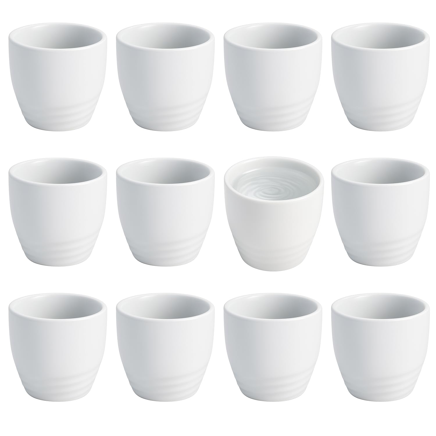 JapanBargain: juego de 12 tazas de sake de porcelana blanca, ideal para servir en cenas.