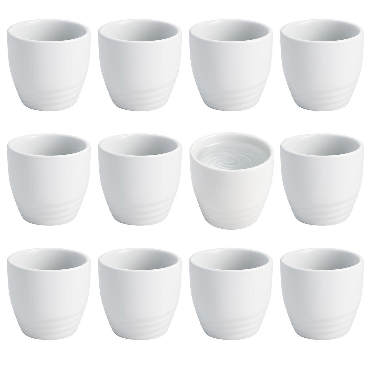 JapanBargain: juego de 12 tazas de sake de porcelana blanca, ideal para servir en cenas.