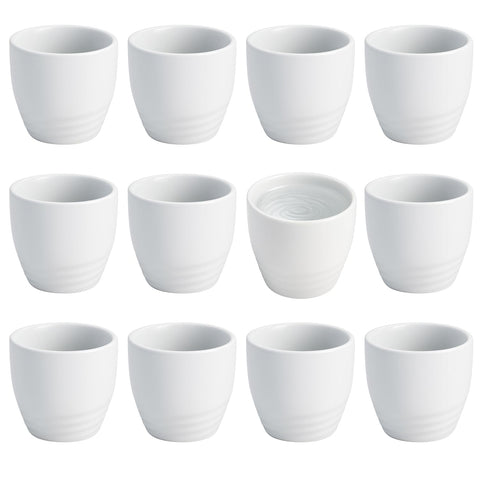 JapanBargain: juego de 12 tazas de sake de porcelana blanca, ideal para servir en cenas.