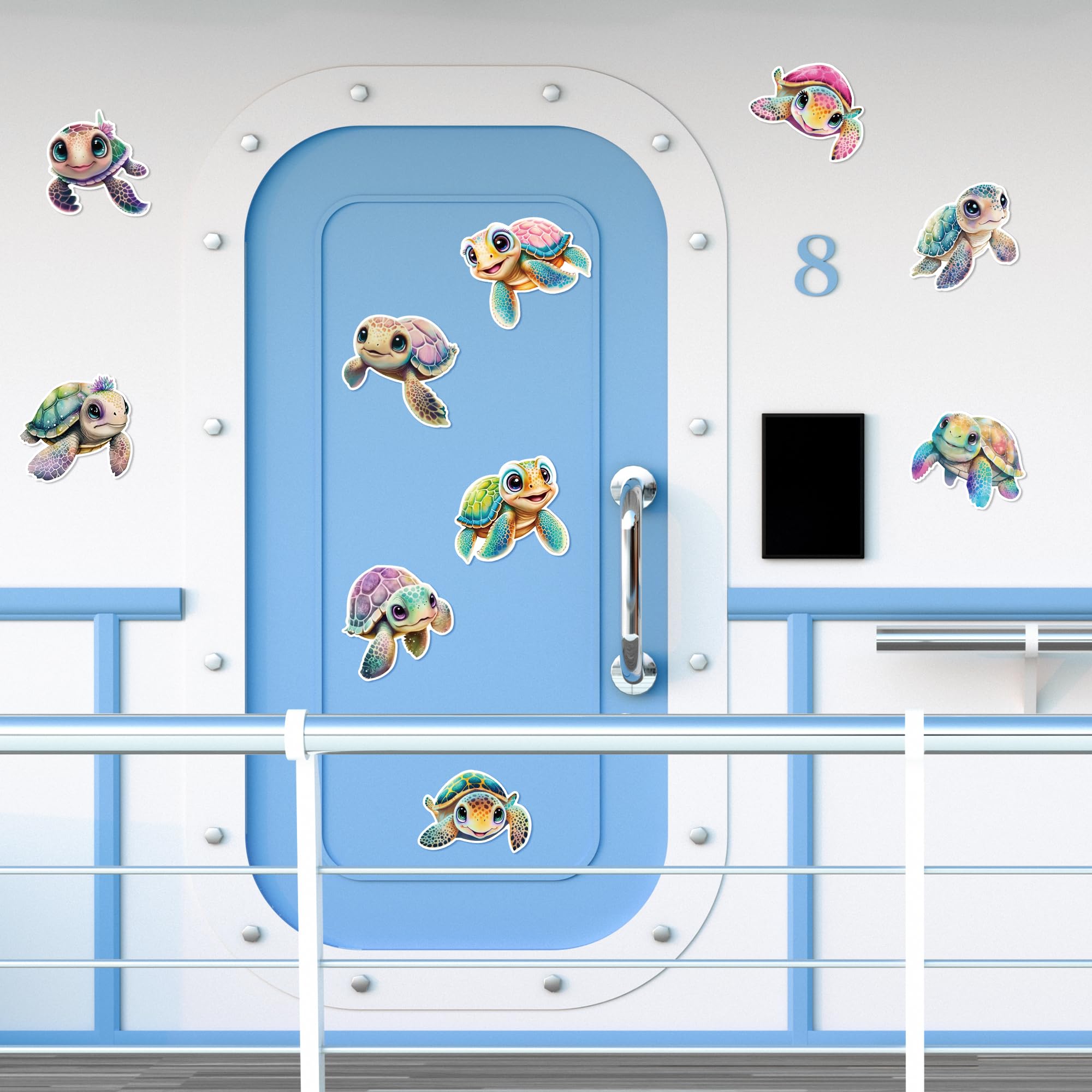 Imán JAPBOR para puerta de barco con tortuga marina decorativa y duradera.