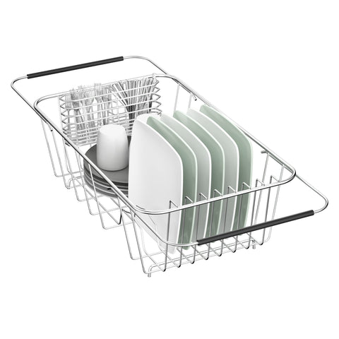 JAQ escurridor de platos en lavabo ajustable para secado eficiente