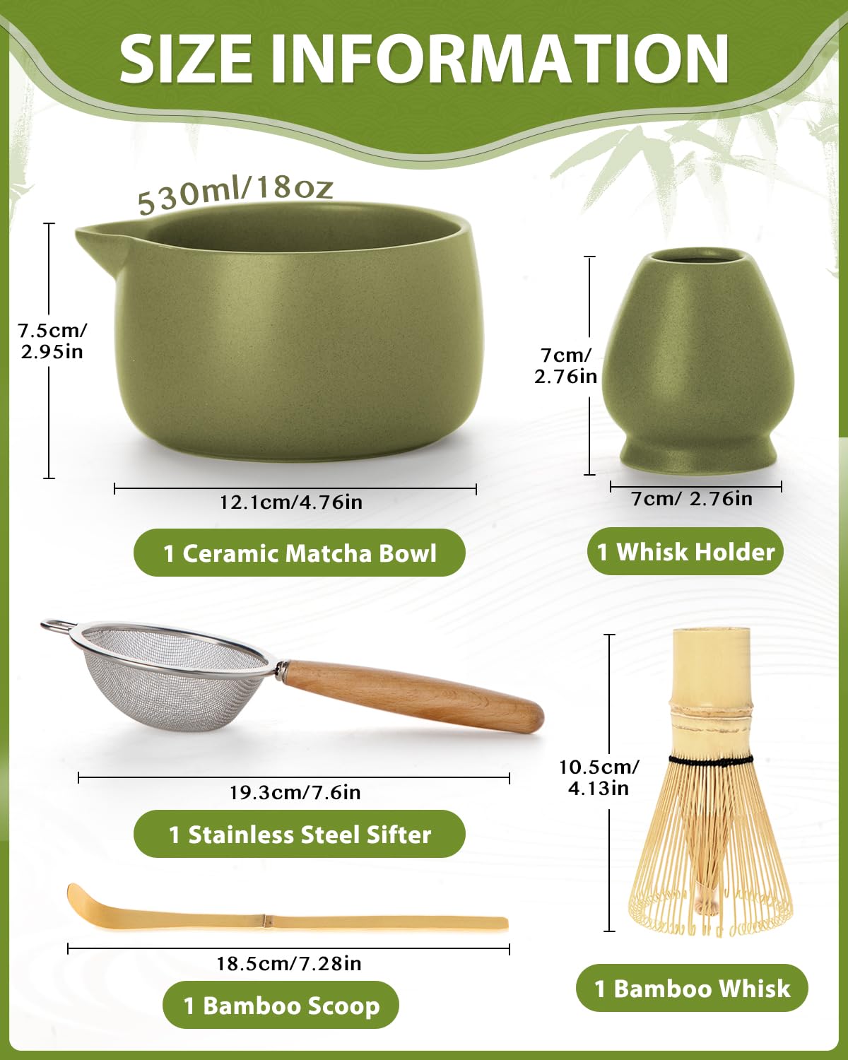 Cuchara de bambú para medir y espolvorear matcha con precisión