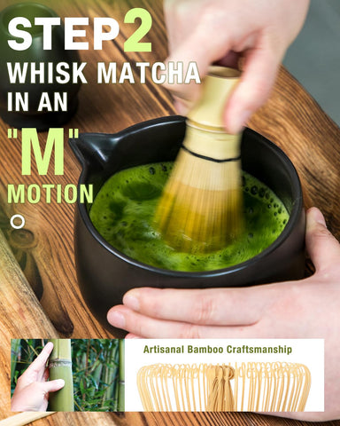 Interior esmaltado del tazón facilita limpieza y seguridad al preparar matcha