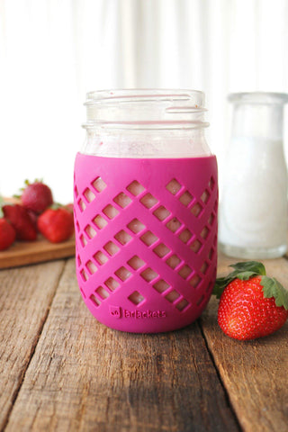 JarJackets funda silicona tarro mason 16oz, mantiene bebidas a temperatura y evita condensación.