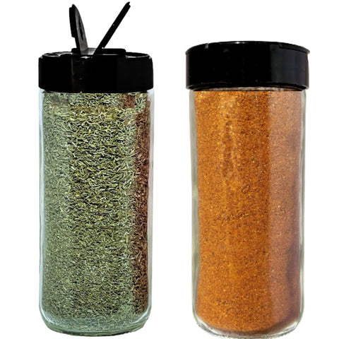 JARMING COLLECTIONS botes de especias de vidrio 16oz con tapas para identificación rápida de contenidos.