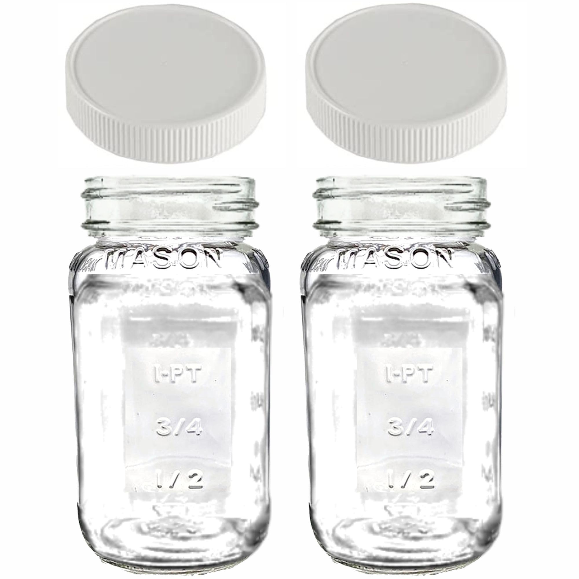 JARMING COLLECTIONS frascos de vidrio con boca regular, vista frontal, ideal para almacenamiento práctico.