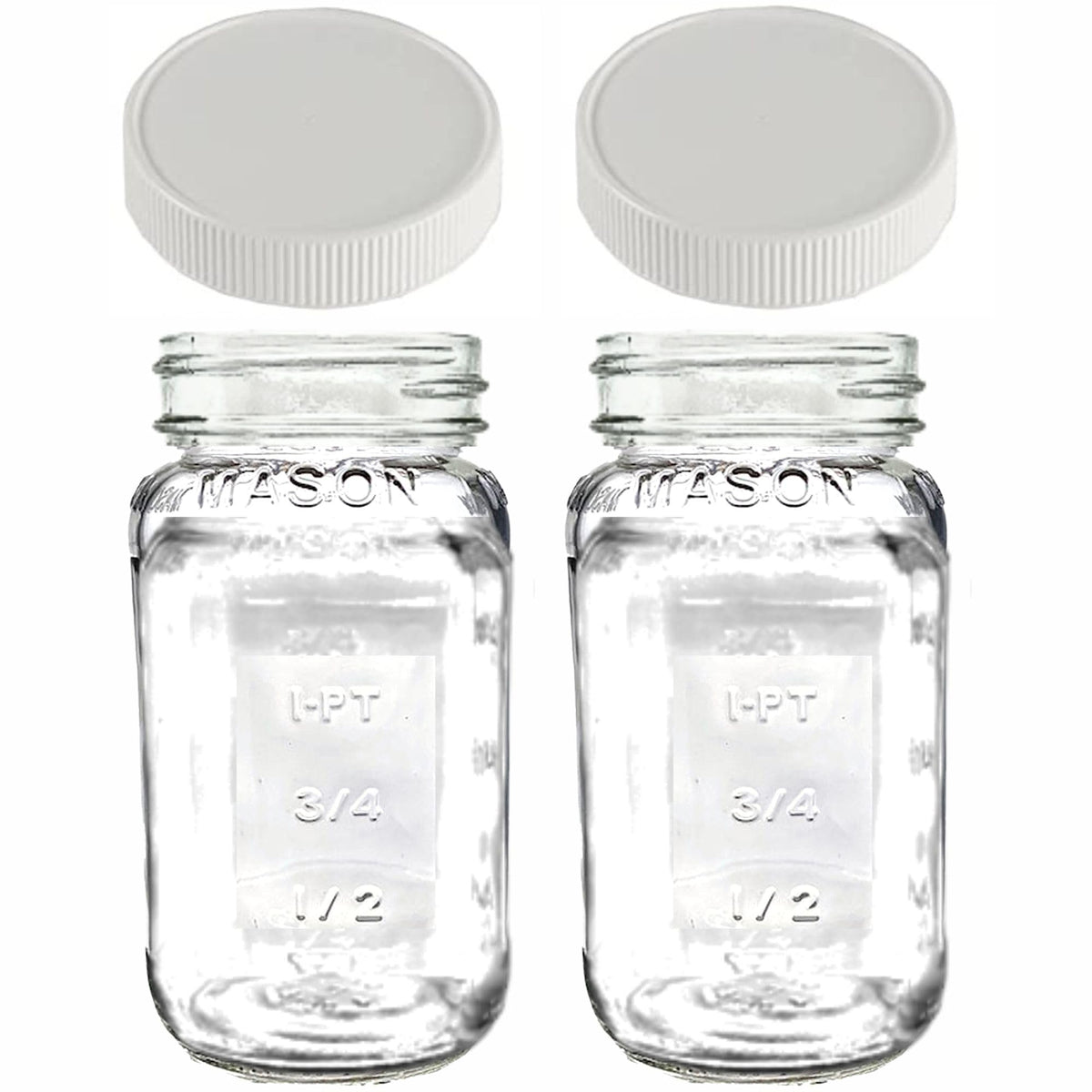 JARMING COLLECTIONS frascos de vidrio con boca regular, vista frontal, ideal para almacenamiento práctico.